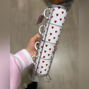 Heart Patterned Stackable mini Mugs